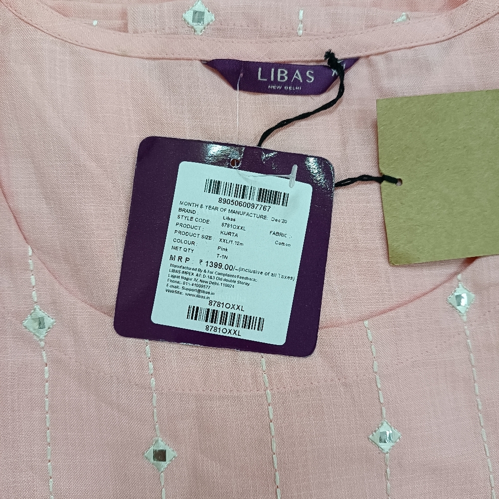Libas cotton kurta with mirror work - Picture 2 of 4